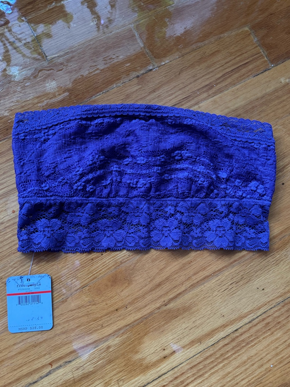NWT Free People Purple Lace Bandeau Bralette XS